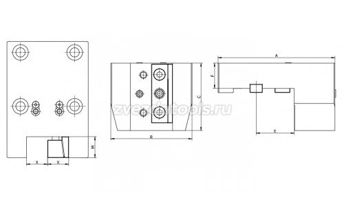 BMT65MOD-25-H80-E55 Держатель токарного инструмента BMT, внешняя подача СОЖ BMT65MOD-25-H80-E55 Держатель токарного инструмента BMT, внешняя подача СОЖ