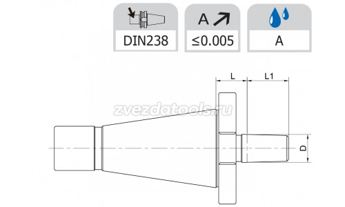 NT40-B16 Патрон с укороченным конусом Морзе NT40-B16 Патрон с укороченным конусом Морзе