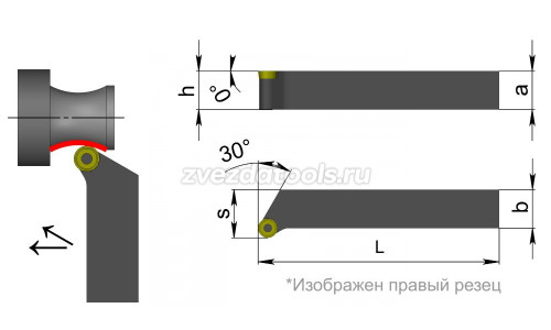 PRGCL2525M12 Резец токарный (державка) по металлу PRGCL2525M12 Резец токарный (державка) по металлу