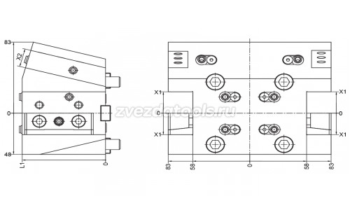 BMT65MOD24-25T Держатель двойной с половинным индексом BMT, внешняя подача СОЖ BMT65MOD24-25T Держатель двойной с половинным индексом BMT, внешняя подача СОЖ