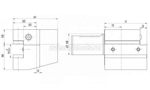 C2-40x25x85 Аксиальный резцедержатель VDI левый C2-40x25x85 Аксиальный резцедержатель VDI левый