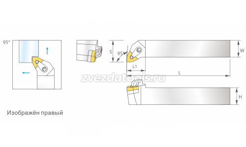 MWLNL3232P08 Резец токарный (державка) по металлу MWLNL3232P08 Резец токарный (державка) по металлу