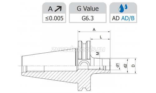 CAT40-SOM12-169 L=150 Патрон для сменных головок CAT40-SOM12-169 L=150 Патрон для сменных головок