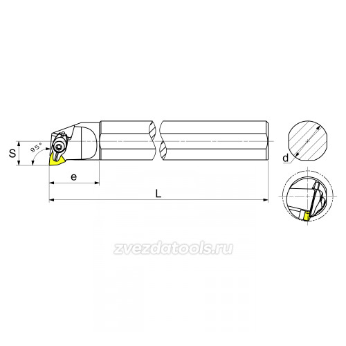 S25R-DWLNL08 Резец токарный (державка) расточной по металлу